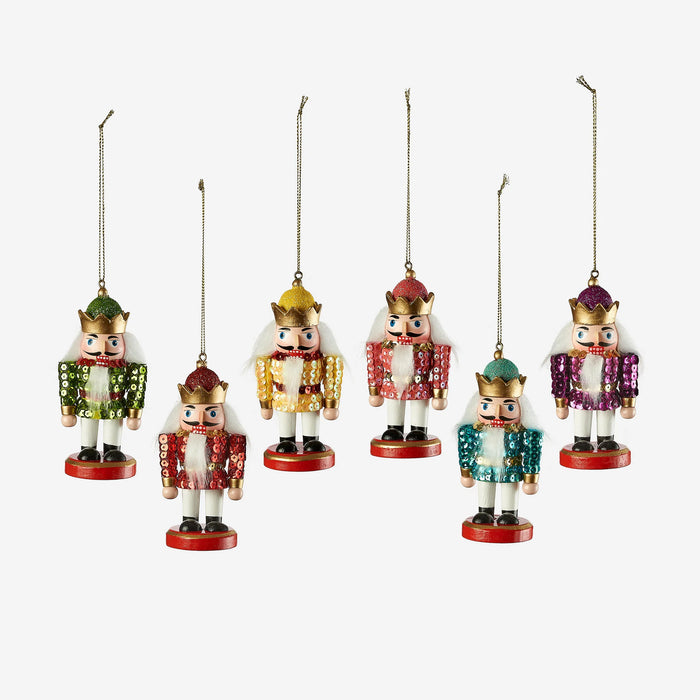 Sequin Nutcracker Ornament, 6 Colors