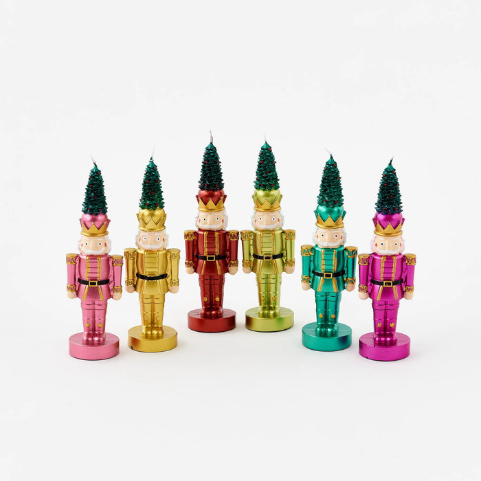 Nutcracker with Tree Candle, 6 Colors