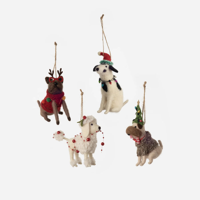 Holiday Dog Felt Ornament, 4 Styles