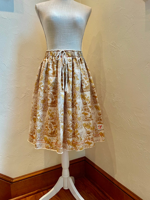 French Market Skirt, Short, Straw Chinoiserie