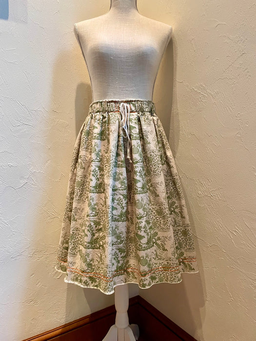 French Market Skirt, Short, Fern Chinoiserie