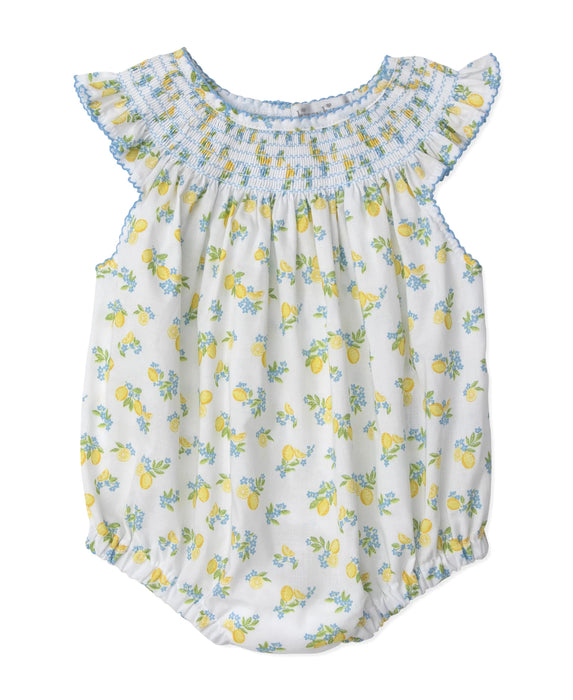 Sleeveless Woven Bubble, Lemon Blossoms Smocked