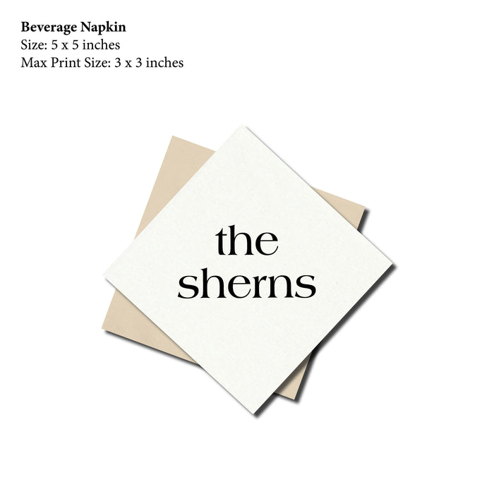 Cocktail Napkin, Lowercase Name