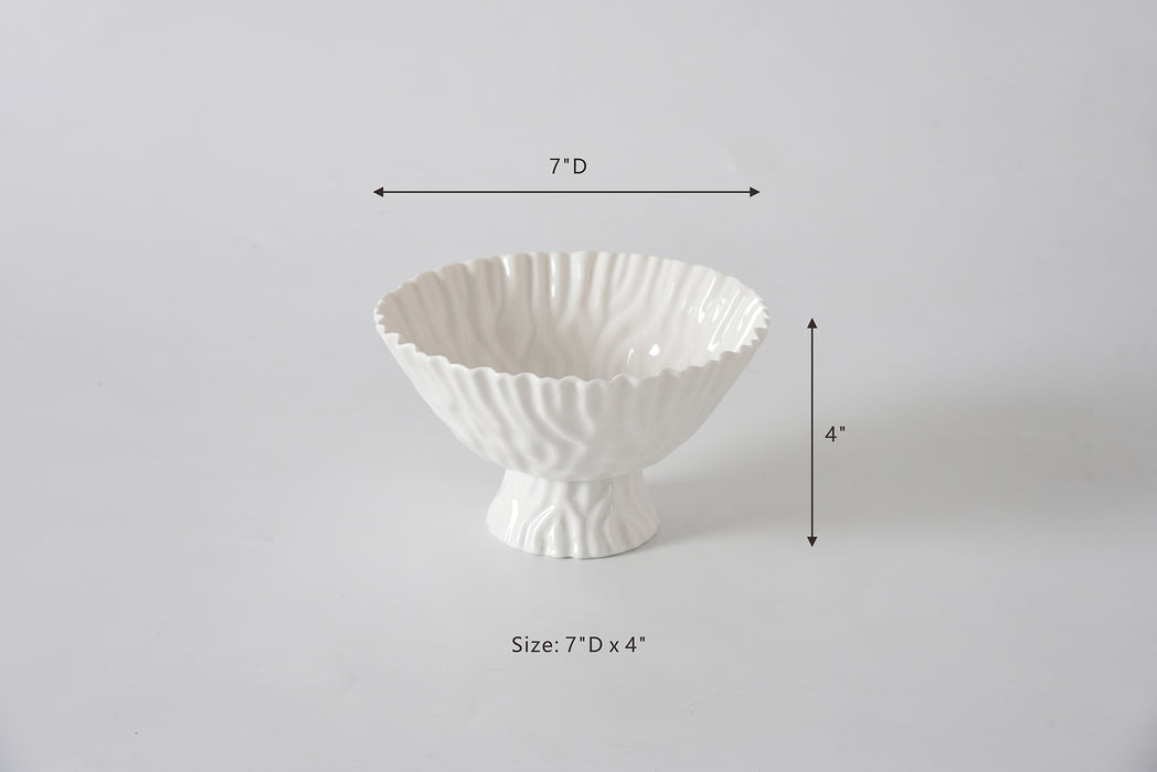 Pampa Bay Small Footed Bowl, White