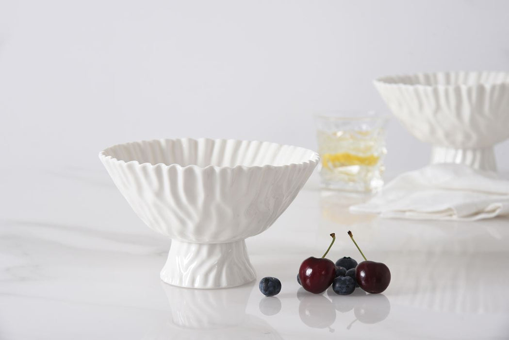 Pampa Bay Small Footed Bowl, White