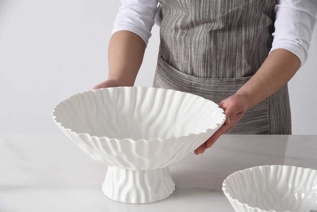 Pampa Bay Large Footed Bowl, White