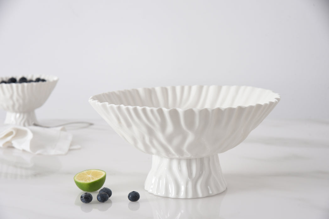 Pampa Bay Large Footed Bowl, White