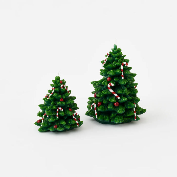 Christmas Tree w/Candy Cane Candle, 2 Size