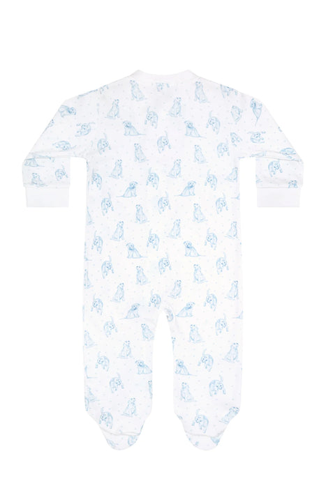 Zipper Footie, Puppy Love, Blue