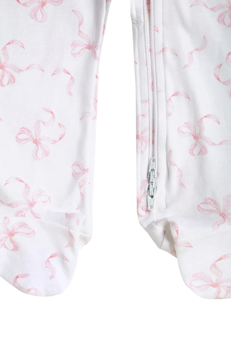 Zipper Footie, Pink Charming Bows
