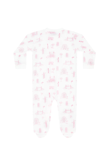 Zipper Footie, Pink London Toile