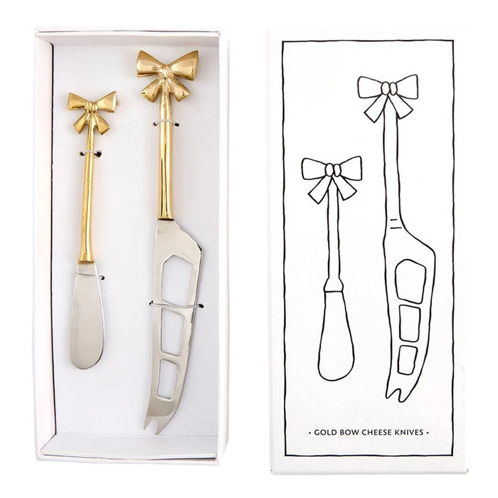 Cheese Knives Set, Gold Bow