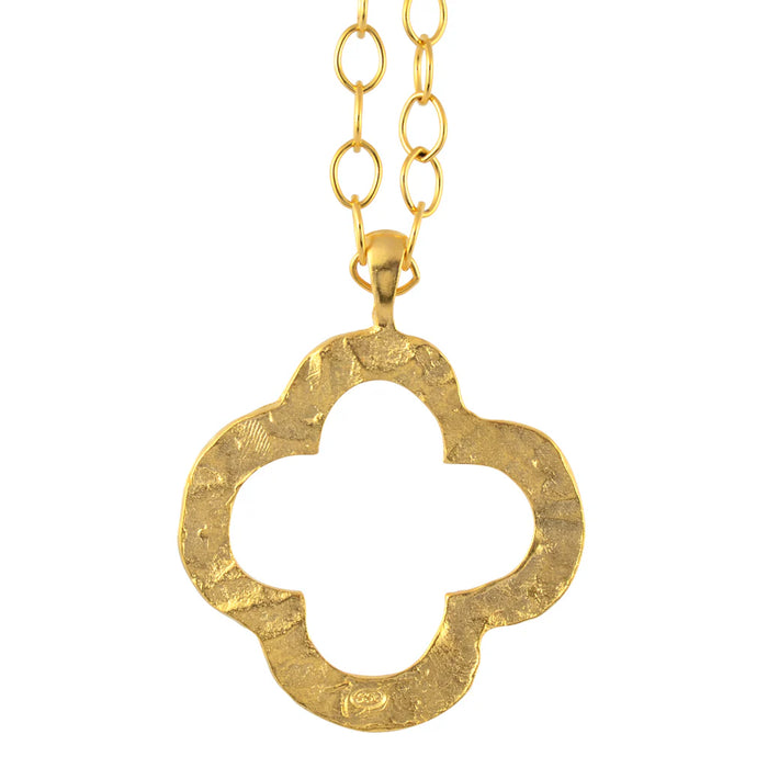 Necklace, Handcast Gold Clover