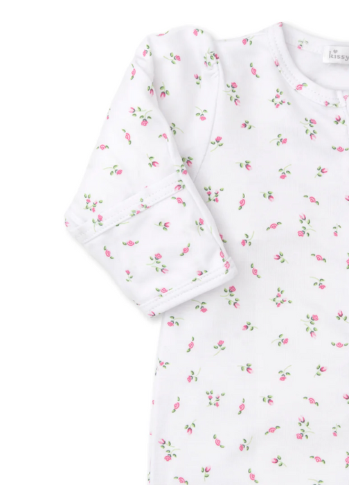 Garden Print Footie with Zip Ruffle