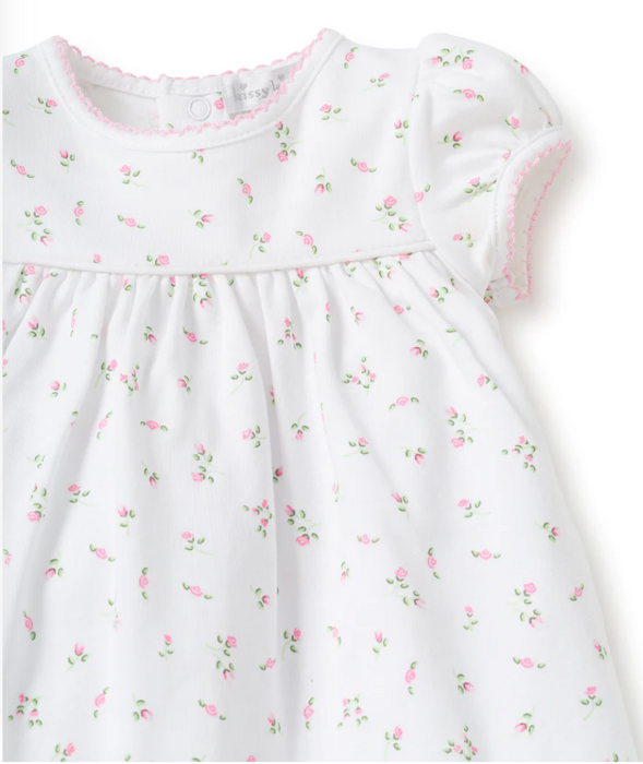Garden Roses Print Dress with Diaper Cover