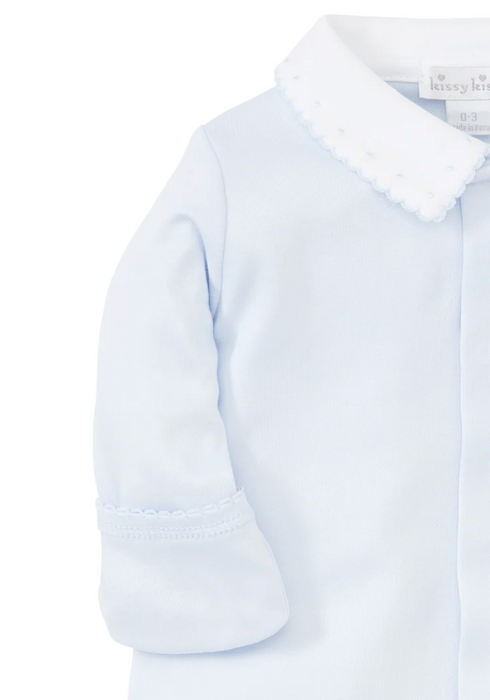 Footie with Collar, Light Blue