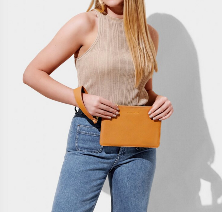 Zana Wristlet Pouch, Dark Amber
