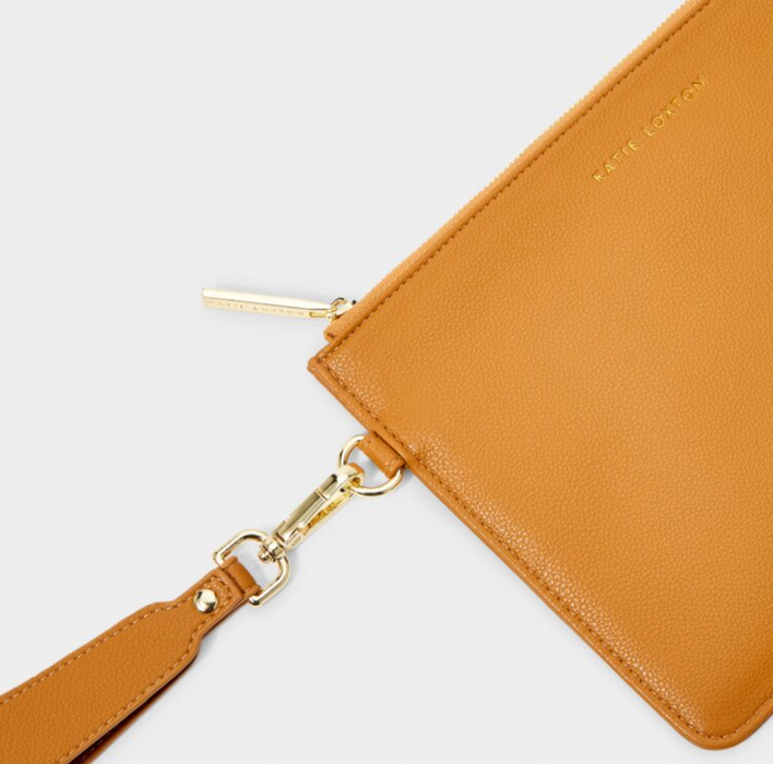 Zana Wristlet Pouch, Dark Amber