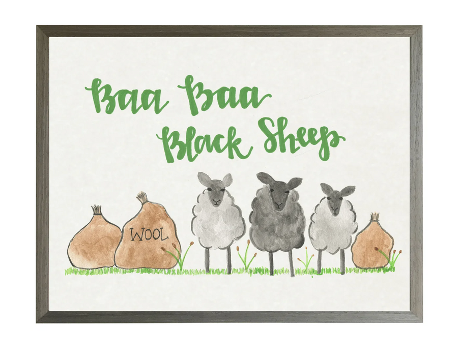 Art Print, Baa Baa Black Sheep