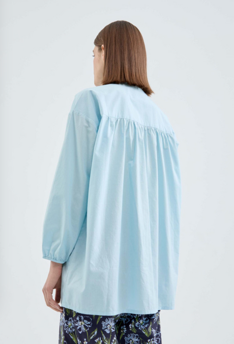 Oversized Blouse with Bow, Blue