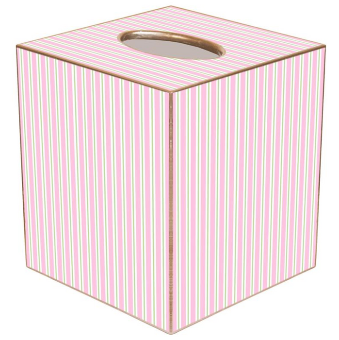 Pink & Green Stripe Tissue Box Cover