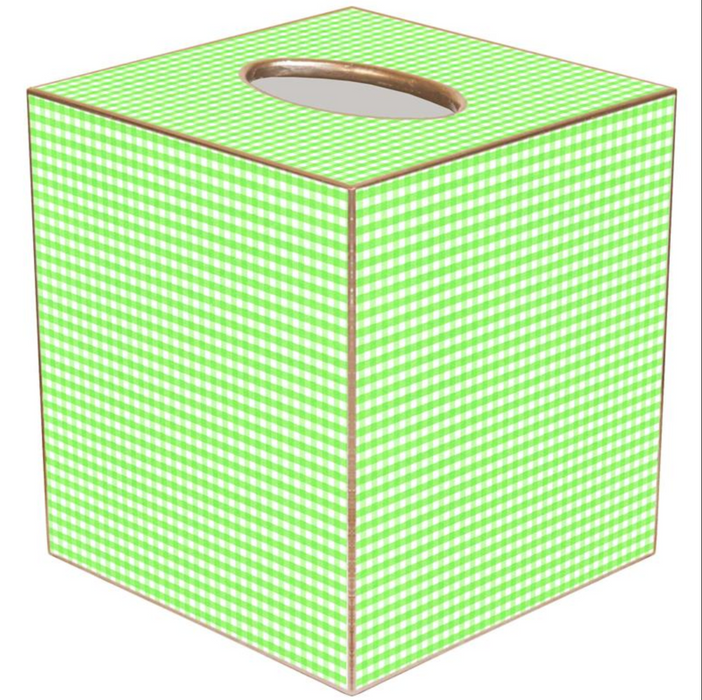 Green Gingham Tissue Box Cover