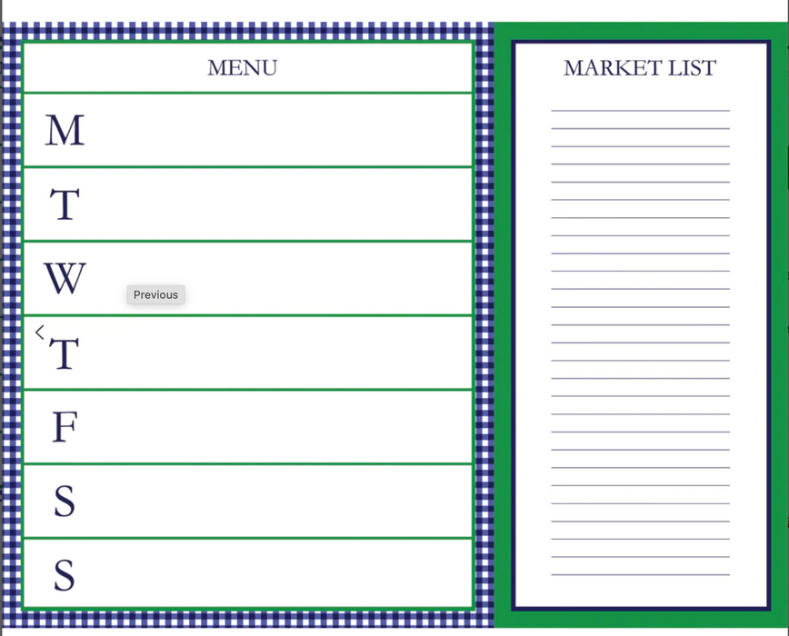 Weekly Planner With Tear Off Market List
