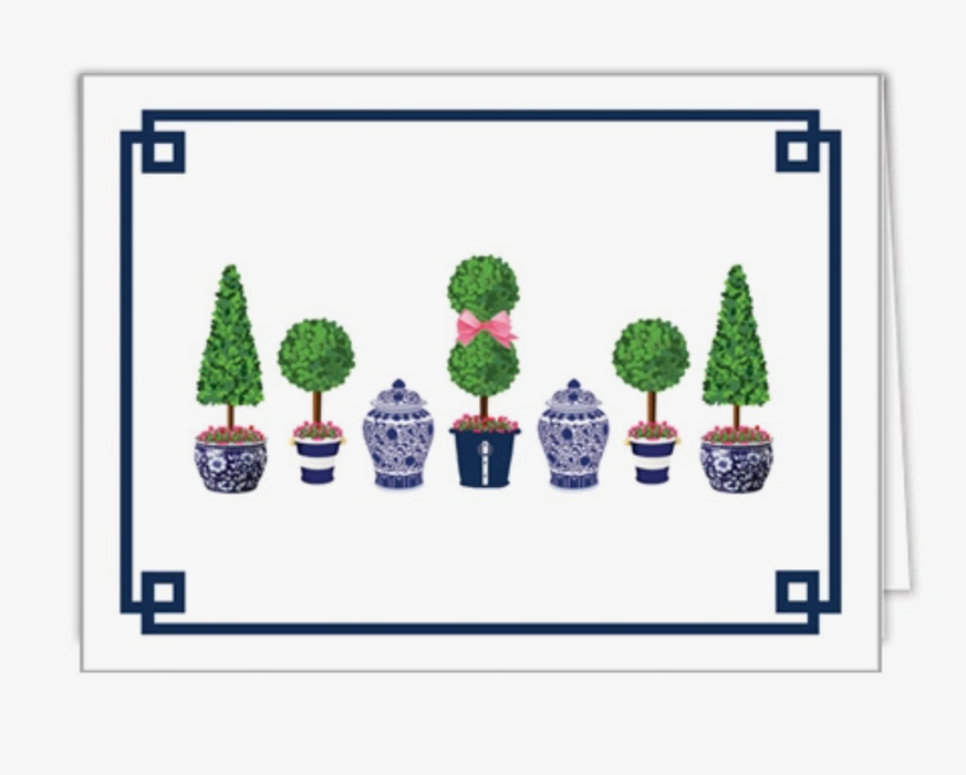 Topiary Trees Folded Notecards