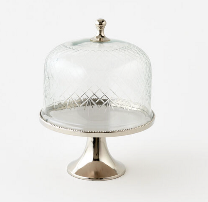 Cake Stand with Etched Dome