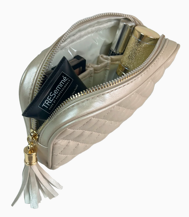 Small Makeup Case, Pearl Quilted