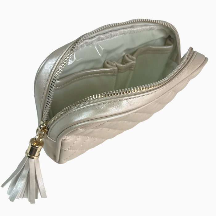 Small Makeup Case, Pearl Quilted