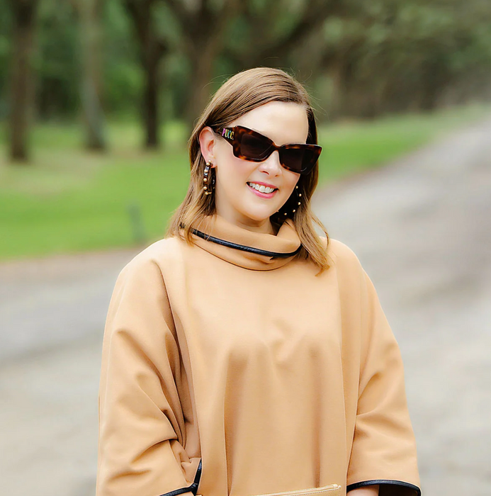 Kelley Studded Hoop Earrings, Tortoise