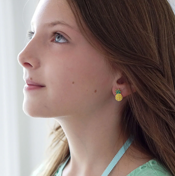 Madeline Strawberry & Pineapple Children's Stud Earrings