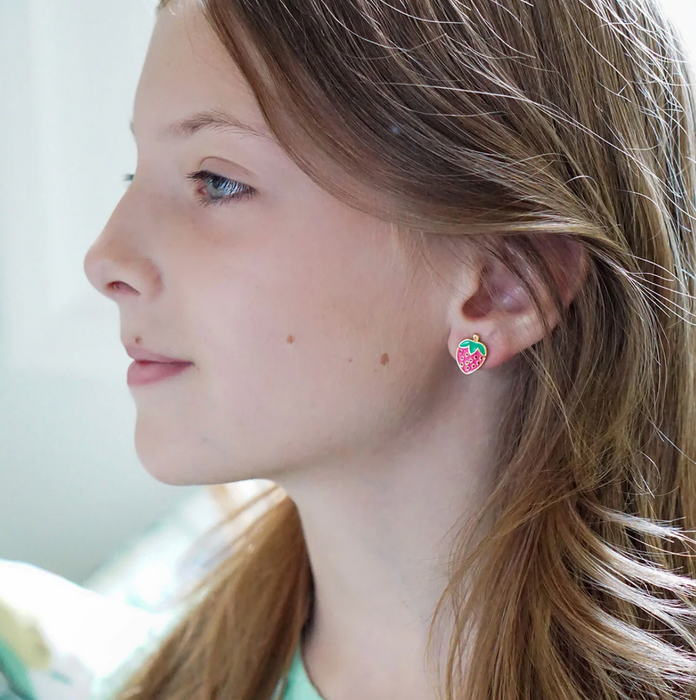 Madeline Strawberry & Pineapple Children's Stud Earrings