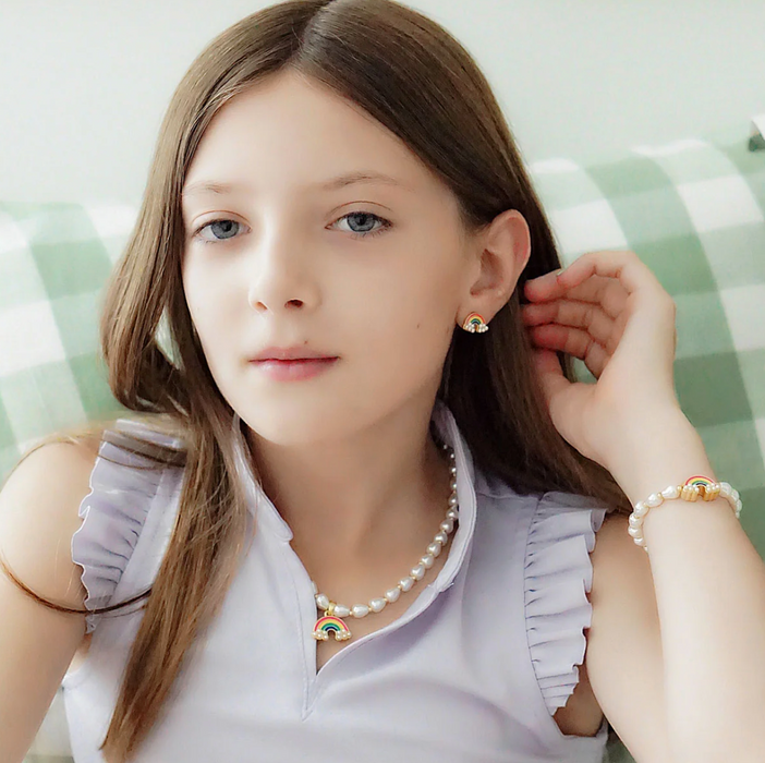 Madeline Rainbow & Daisy Children's Stud Earrings