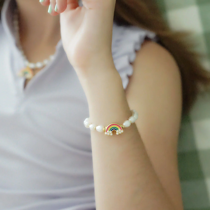 Madeline Rainbow Pearl Stretch Children's Bracelet