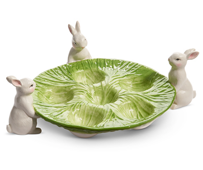 Cabbage Bunny Egg Holder Plate