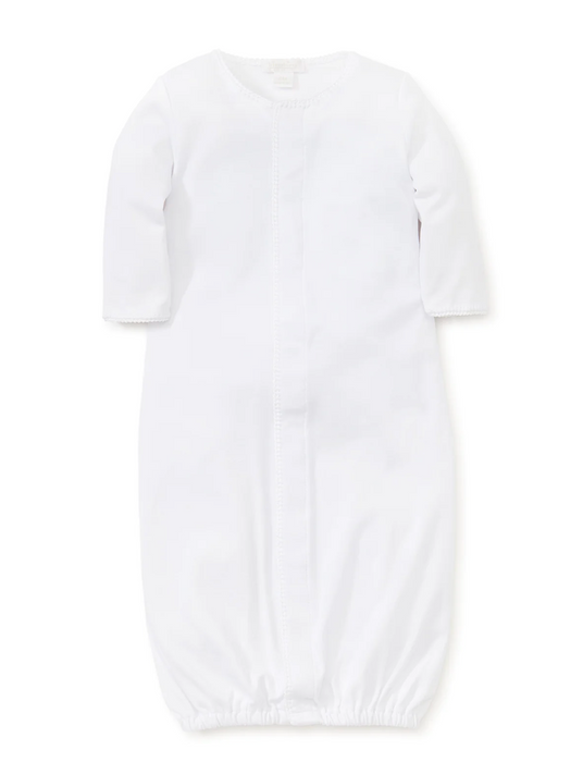 Pima Cotton Converter Gown, White with White hidden snaps
