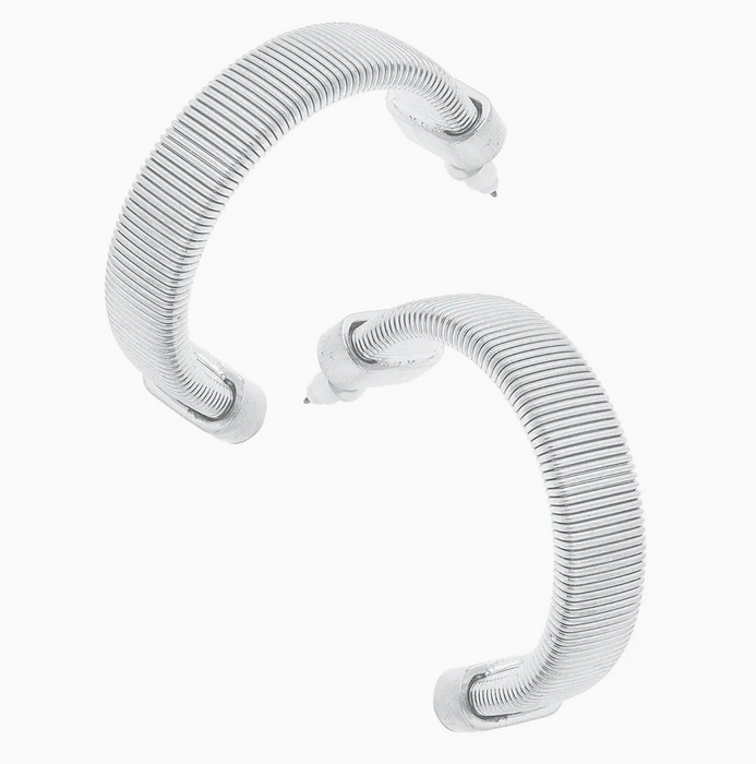Winston Watchband Hoop Earrings, Silver