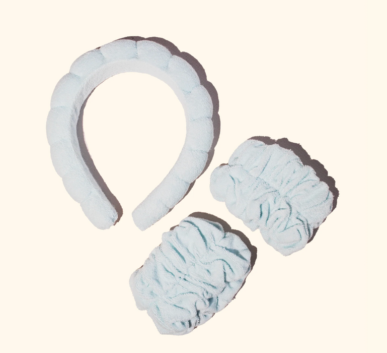 Headband & Wristband Set, Light Blue