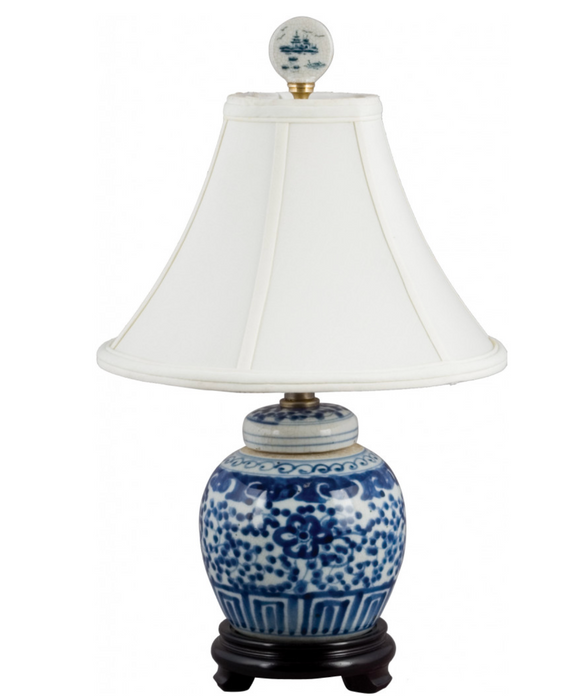 Lamp, Blue and White Bulb Jar