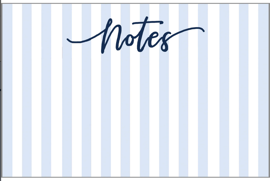 Notepad, Cabana Stripe "Notes" Blue Slab