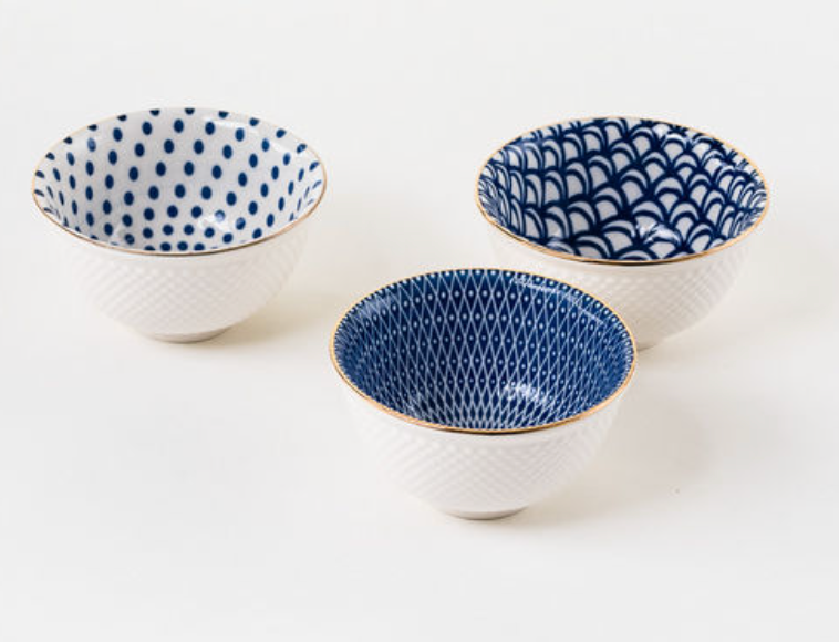 Blue and White Mini Porcelain Bowls