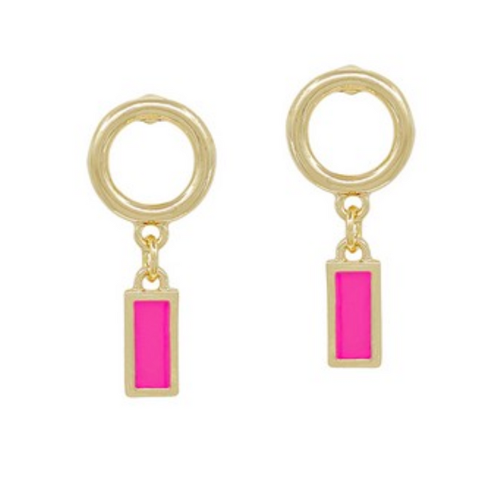 Earrings, Pacey Hot Pink