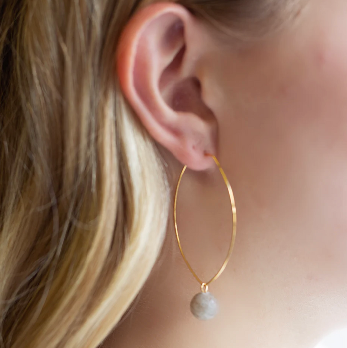 Earrings, Feldspar Gemstone