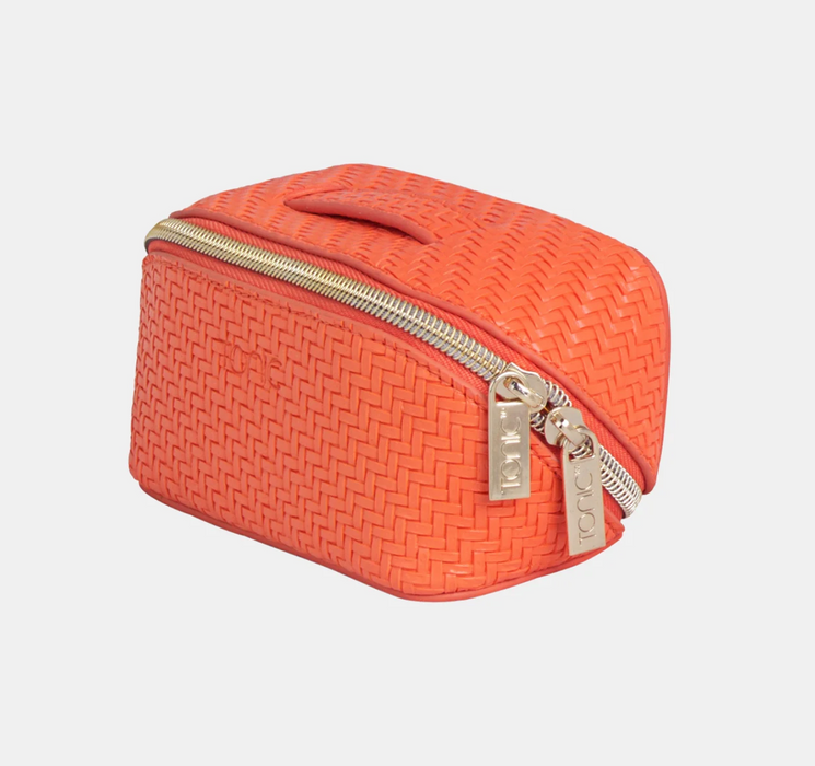 Herringbone Beauty Bag, Tangerine