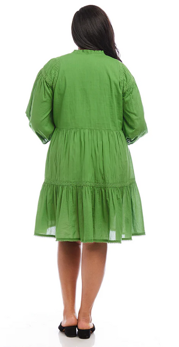 Tiered Dress, Green, Extended Sizes