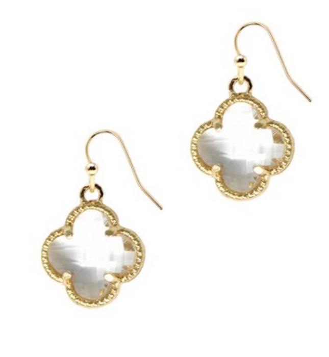 Earrings, Puma Gold Clear