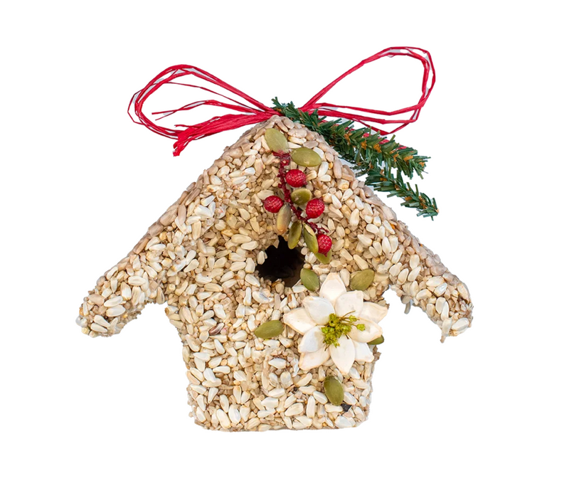 Poinsettia Cottages Bird House, 3 Styles