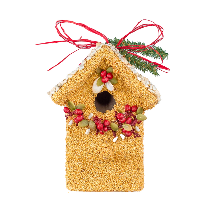 Poinsettia Cottages Bird House, 3 Styles